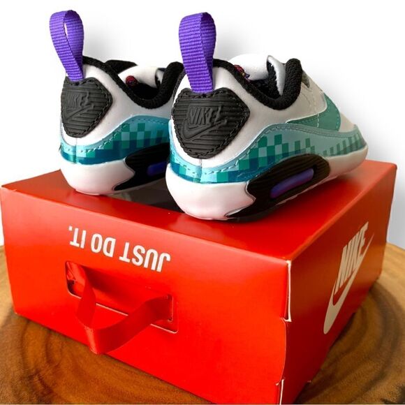 Nike Air Max 90 Crib SE "White Psychic Purple Washed Teal" DJ8043-100 Infant 4C - Picture 6 of 7